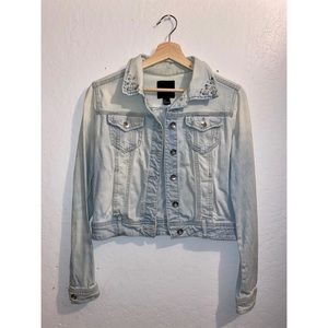 Vintage Denim Jacket with studded collar